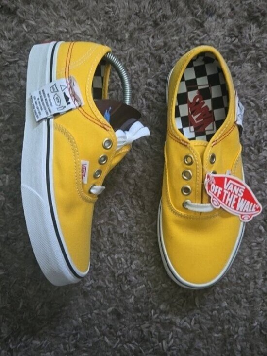 Vans Shoes - Vans Authentic HC DIY Women Size 5.5 Lemon Chrome Tag on Outside 0826